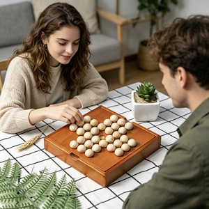 <span class=keywords><strong>Solitaire</strong></span> en bois de qualité supérieure, Échecs Kongming, Jeu de société pour un seul joueur pour adultes et enfants, Jeu de puzzle décontracté et de loisirs - Product Image 1