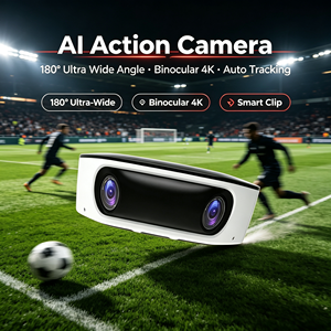 Caméra de football IA 4K grand angle 180° étanche IP65 avec suivi automatique, diffusion en direct, enregistrement, analyse <span class=keywords><strong>VAR</strong></span> et Wi-Fi, stockage 64 Go - Product Image 1