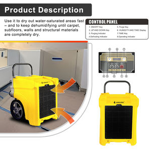 AONE-50LGR ลดความชื้นเชิงพาณิชย์-650W พร้อมปั๊มระบายน้ำอัตโนมัติและจอแสดงผล LED สำหรับบ้าน/คลังสินค้า - Product Image 2