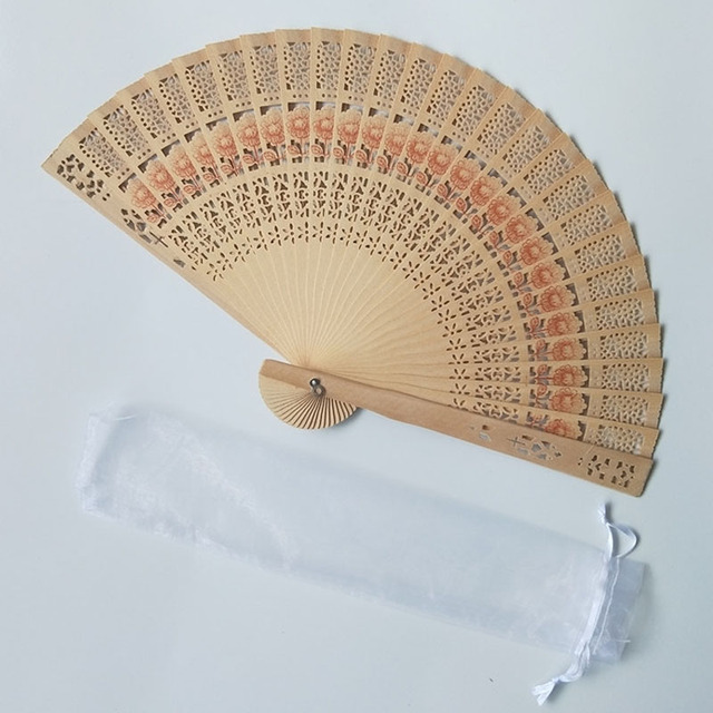 [I AM YOUR FANS] Hot Selling Sandalwood Fans No Fragrance Wood Fan With Box/Bag