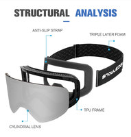 Lunettes de Ski HUBO 197A Personnalisables Anti-Buée Anti-Rayures Protection UV400 pour Femme, Masques de Snowboard