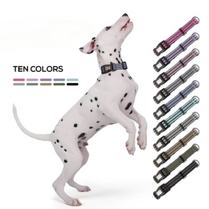 Anpassbares neues Halsband für große mittelgroße Hunde Reflektierende Anti-Lost-Nylon-Massiv-Cross-Border-gepolsterte Gravur funktionen - Product Image 1