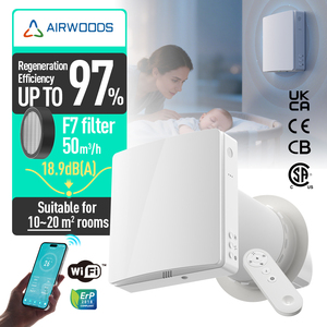 Mini récupérateur de chaleur à télécommande, ventilation à récupération de chaleur à haute efficacité, filtration <span class=keywords><strong>d</strong></span>'air, HRV résidentiel, économie <span class=keywords><strong>d</strong></span>'énergie - Product Image 1