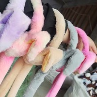 Cache-oreilles en peluche lapin faits main, écologiques, modernes, tie-dye, chauds, anti-froid, bandeau dégradé, cadeau pour l'extérieur