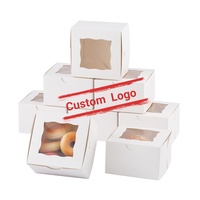 Boîte à donuts rose pliable en gros, emballage en carton kraft imprimé pour produits de boulangerie, pâtisseries, donuts et biscuits, avec protection UV
