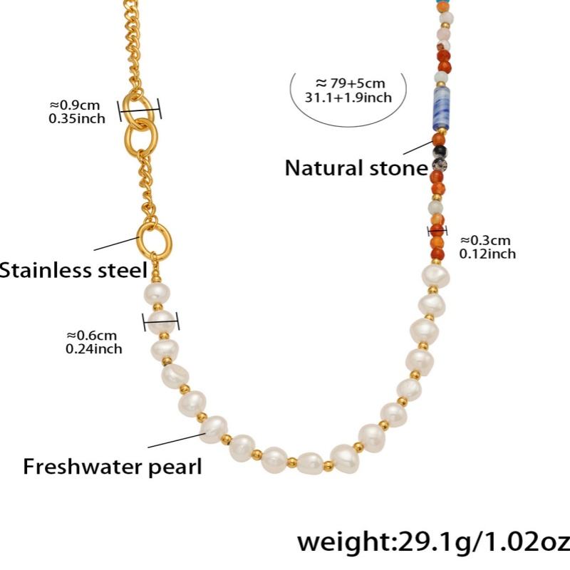 สร้อยคอยาวไข่มุกทอง79ซม. + 5ซม.