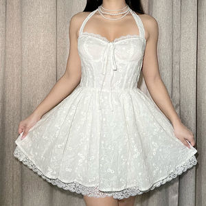 เดรสสั้นแต่งลูกไม้ฝรั่งเศสสไตล์บัลเลต์ สายผูกคอ เปิดหลัง ทรงเข้ารูป หวานและเซ็กซี่สำหรับผู้หญิง - Product Image 6