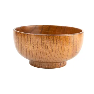 Luxury Home Catering Eco Friendly Round Jujube Wood Bowl Kid Lunch Soup Ramen Bowls