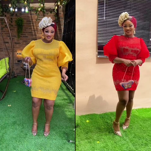 Moda <span class=keywords><strong>europea</strong></span> e americana con nappine a diamante caldo abito da sera sottile stile tacchino gonna lunga donna taglie forti gonna da donna - Product Image 6