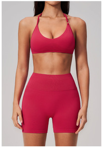 Ensemble de sport pour <span class=keywords><strong>femme</strong></span> : Soutien-gorge de yoga à bretelles réglables, leggings, <span class=keywords><strong>pantalon</strong></span> évasé, short taille haute – Tenue de yoga et d'entraînement quotidienne - Product Image 2