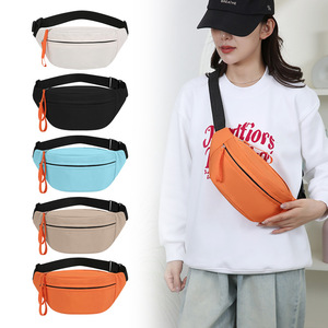 Women's Chest Bag Large Capacity Water Resistant Zipper Closure Outdoor Sports Everyday Use Orange Blue Black Khaki Off White - Product Image 2