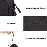 Sac de rangement durable à double couche pour accessoires électroniques, chargeur de téléphone portable, câble de données, avec fermeture éclair