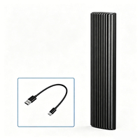 Enclosure HDD Eksternal Tipe C USB3.1 M2 SSD, Aluminium Alloy Hitam, Protokol NGFF untuk Notebook dan Desktop