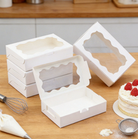 Boîte à biscuits, gâteaux et cupcakes en carton recyclable de haute qualité avec couvercle transparent et dorure à chaud