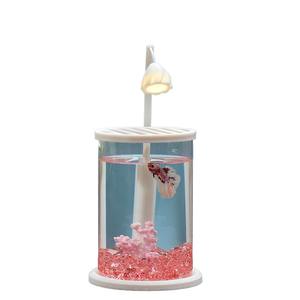 Giardino delle vacanze acquario decorativo solare, piccolo ed elegante <span class=keywords><strong>effetto</strong></span> di luce notturna da scrivania cilindrica - Product Image 4