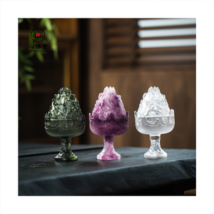 <span class=keywords><strong>Handmade</strong></span> núi phong thủy boshan hương Burner tinh tế pha lê thủy tinh cho Thiền Yoga pha lê thủ công mỹ nghệ trang trí - Product Image 1