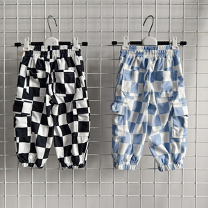 Nouveauté - <span class=keywords><strong>Pantalon</strong></span> <span class=keywords><strong>cargo</strong></span> en velours côtelé à carreaux pour bébés garçons, <span class=keywords><strong>pantalon</strong></span> décontracté à cordon élastique pour enfants - Product Image 6