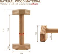 Alat Push-up Stand, Bar Push-up Kayu dengan Alas Anti-Selip, Peralatan Olahraga Rumahan, Pegangan Parallet Kayu 30CM