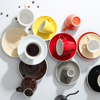 Ensemble tasse à café et soucoupe en céramique expresso de forme ronde 12 pièces