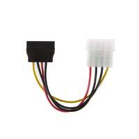 Cable de Alimentación de Alta Calidad para Disco Duro SATA de 15 Pines a IDE de 4 Pines con Cubierta de PVC y Blindaje Trenzado, Divisor en Y
