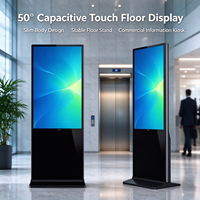 Layar Sentuh Kapasitif 65 inci, Digital Signage Berdiri Bebas, Layar LCD 65 Inci untuk Iklan, Poster ADS Layar Sentuh