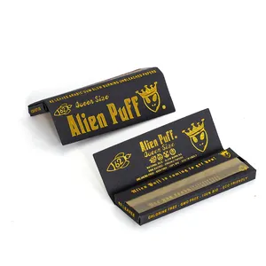 Smoking Rolling Paper Alien Puff Queensize 62 Booklets Unbleached Brown Slow Burning Custom Rolling Paper OEM Wholesale Stock