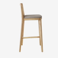 Chaise de bar de luxe en rotin américain, tabouret de bar nordique avec dossier, chaise en bois – Vente en gros