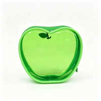 Kamcity – Nouvelle pochette à monnaie transparente en PVC en forme de pomme avec logo personnalisé, mini trousse de maquillage à fermeture éclair, pochette en gelée pour filles, cadeau de fête pour enfants