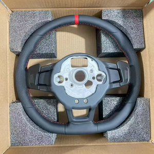 Volante Deportivo VW <span class=keywords><strong>GTI</strong></span> GTS R-Line para Todos los Modelos Volkswagen MQB PQ, Actualización con Paletas Multifunción de Fondo Plano en Negro Brillante - Product Image 5