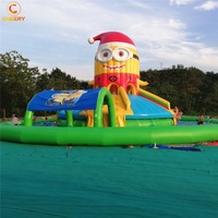 Château gonflable aquatique flottant pour enfants, grand et portable, avec toboggan aquatique pour piscine
