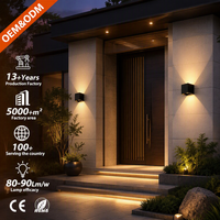 Applique murale LED extérieure double tête noire en aluminium 6W 10W, idéale pour la décoration de jardin – Meilleure vente