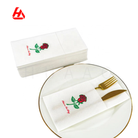 Échantillon gratuit Imprimé Airlaid Serviette Couverts Serviettes De Poche Linge Jetable Sensation Dîner Serviettes pour Restaurant