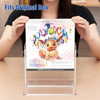 Boîte de présentation rectangulaire moderne en acrylique écologique avec protection UV personnalisée pour cartes TCG Elite Trainer ETB, avec fermeture magnétique