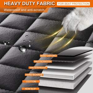 2024 nueva versión cubierta de asiento trasero de coche para perros cama de coche para mascotas hamaca 100% impermeable tablero inferior duro cubierta de asiento de coche para perros - Product Image 4