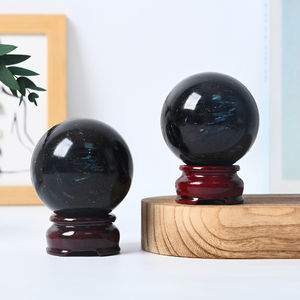 Wholesale Natural <b>Crystal</b> Gemstone Healing <b>Ball</b> Astrophyllite Garnet Sphere for Decoration - Product Image 2