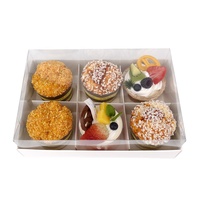 Emballage en papier blanc de boulangerie, boîte-cadeau personnalisée de luxe avec fenêtre à couvercle transparent pour macarons Cupcakes Desserts
