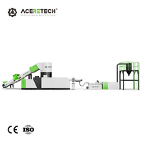 Chaîne de production de granulation à vis unique Aceretech 300-380 kg/h pour le recyclage des déchets plastiques, avec moteur de marque réputée pour films industriels PP/PE