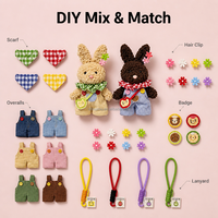 Sac bandoulière motif dessin animé, adorable pendentif lapin en peluche DIY, un porte-clés tendance et un pendentif pour sac d'école qui peut être librement assorti