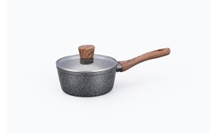 Ensemble de poêles classiques en aluminium gris antiadhésives, saines et sûres, compatibles avec les plaques à induction, logo personnalisé, matériau en granit pour la cuisine à domicile - Product Image 2