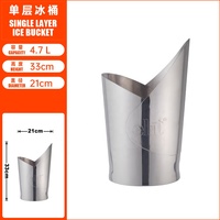 Seau à glace en acier inoxydable à Double paroi de 1,6 l, isolé en argent, pour fête, Champagne, personnalisé directement à l'usine