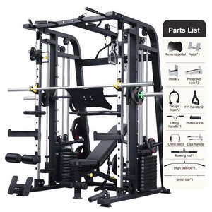 เครื่องออกกำลังกายแบบมัลติฟังก์ชั่น YX Commercial Squat Rack Strength Training Smith Machine อุปกรณ์ยิมอเนกประสงค์ - Product Image 4