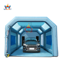 Tente de garage gonflable, abri gonflable portable robuste avec toit transparent et fenêtres pour la protection et le stockage des véhicules
