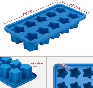Silicone Ice Cube Trays Star Shaped Ice Cube Molds for Whiskey and Cocktails, Easy Release - Product Image 3