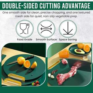 Tabla de Cortar Redonda Vertical, Tabla de Cortar Frutas de PE Resistente al Moho, Tabla de Cortar Redonda que se Puede Usar por Ambos Lados - Product Image 4