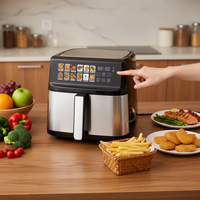 Friteuse à air numérique de 11 L de fabrication professionnelle, design carré moderne, sans huile, économie d'énergie, cuisson rapide pour la cuisine à domicile