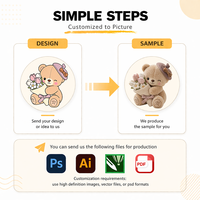 Boneka Beruang Teddy Super Lembut dari Bahan Katun PP, Mainan Bayi Kecil, Boneka Hewan Isi Dakron, Boneka Beruang Teddy Mawar untuk Menghilangkan Stres