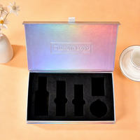 Boîte cadeau magnétique rigide en papier d'art de luxe, design personnalisé fait main, pour lotion et cosmétiques, avec dorure à chaud et insert en EVA