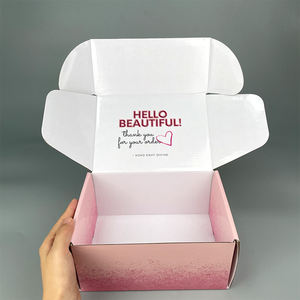 Ağır <span class=keywords><strong>3</strong></span> katmanlı 12x12x12 degrade pembe gül altın Logo Uv baskı ile posta gönderim kutusu - Product Image 6