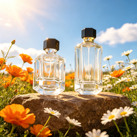 Botol Parfum Kaca Premium Artisan Isi Ulang Silinder Transparan Kosong Grosir 50ml 100ml dengan Tutup Semprot
