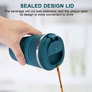 Stainless Steel Vacuum Tumbler 500ml Spill Proof Thermal Insulated <b>Coffee</b> Mug for Travel with Silicone Sleeve - Product Image 3